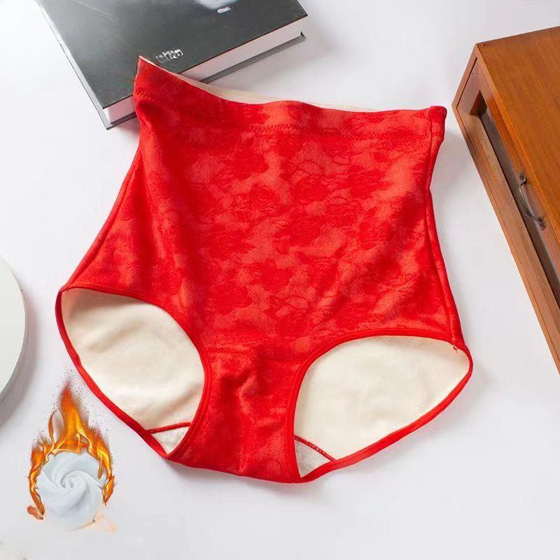 

Плотные плюшевые женские трусы, зимнее теплое нижнее белье, эластичные мягкие женские трусики с высокой талией, трусики Lenceria Para Damas, сексуальные трусики M красный
