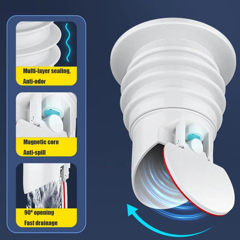 Sewer Seal Stopper Shower Drainer Kitchen Drain Filter Silicone Drains Sewer Pipe Sealing Ring Water Plug Floor Drain Anti Odor