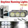 3 LED Daytime Running Light Waterproof IP67 Car Motorcycle DRL Constant/Flash