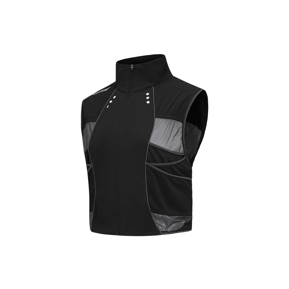 Saucony Stand Collar Zipper Sleeveless Vest Women vests SA1269TK32T-BK001 M