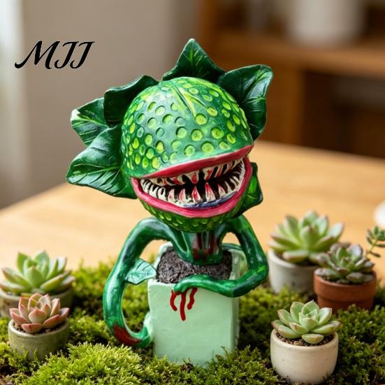 Sharp Teeth Halloween Prop Ornament, Realistic Horror Design Resin Figure, Scary Figure Fish Outdoor Decoration, Durable
