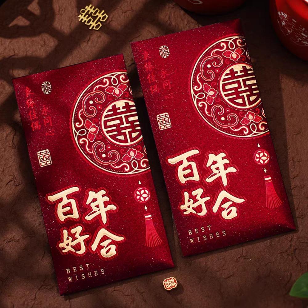 6pcs Art Paper 2026 Horse Year Red Envelope Hongbao Red Packet Chinese Style Gift Envelope  New Year