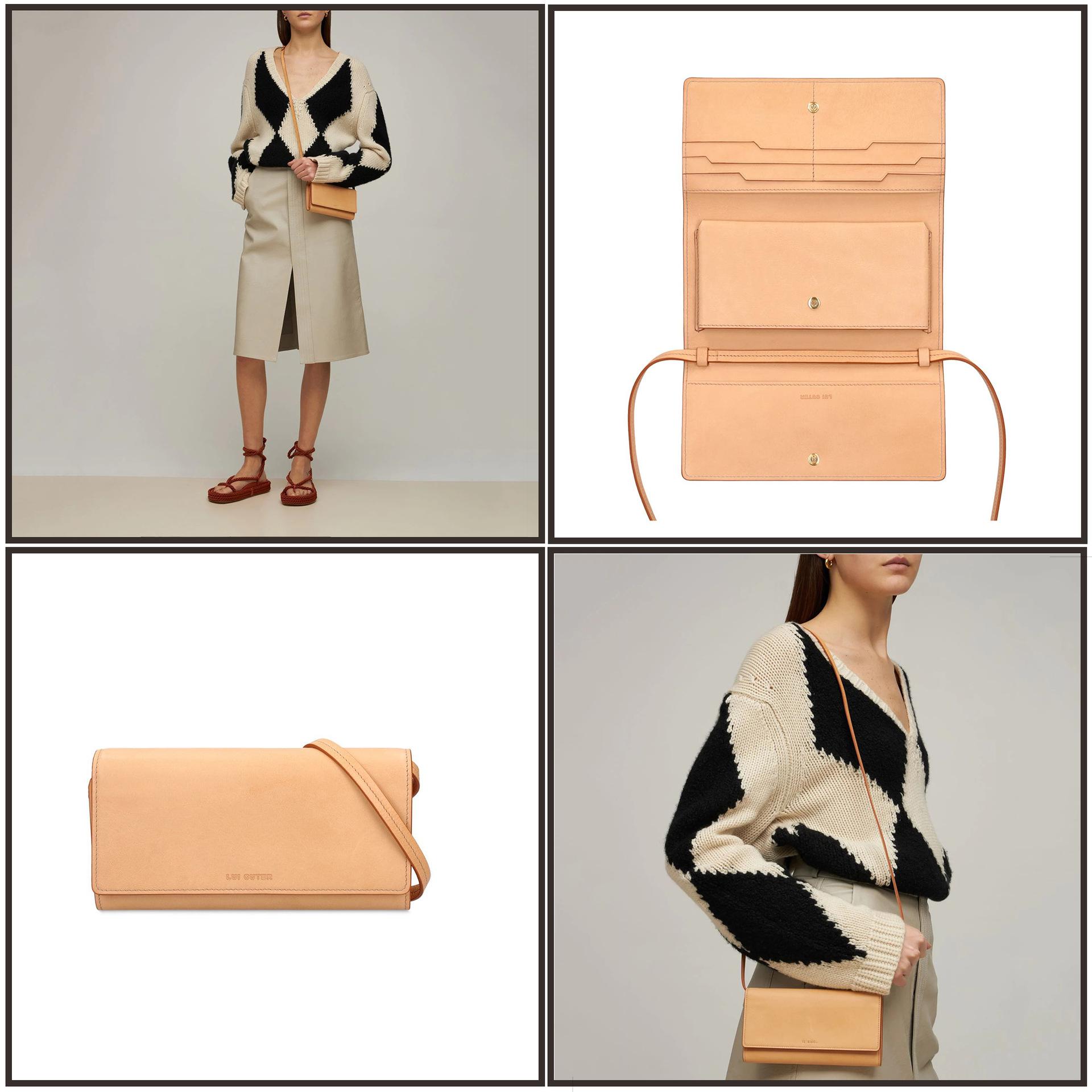 

Guangzhou mobile phone bag generation high-end shoulder messenger bag vegetable tanned leather women s clutch bag OEM Main image length 19.5x10