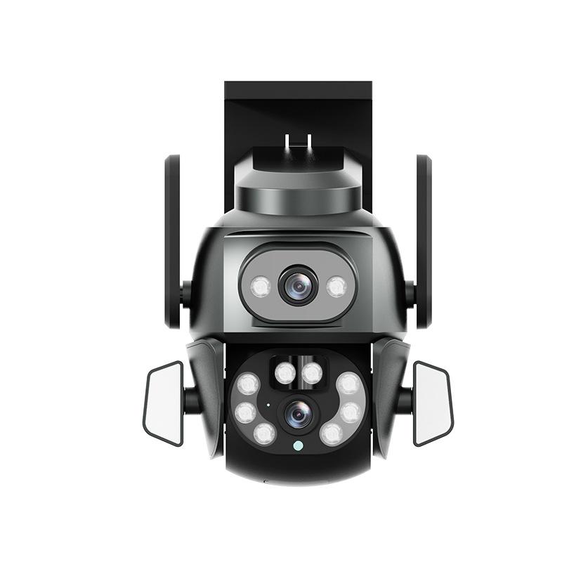 Câmera binocular WIFI de tela dupla 4K 8MP PTZ AI Body Rastreamento automático CCTV Segurança Luz colorida inteligente Monitoramento de visão noturna