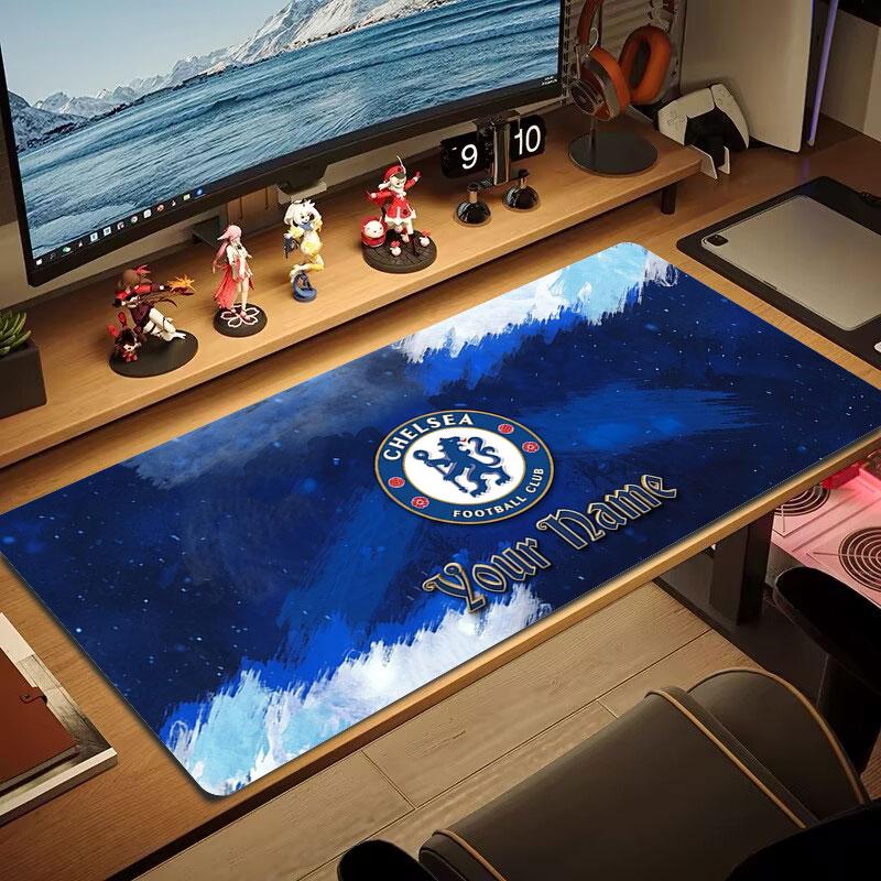 Chelsea F Custom Name Large Size Mouse Pad Large Gaming Table Cushion Non-slip Laptop Tablet Big Mousepad XXL Mat Mini PC Playmat With Lock Edge