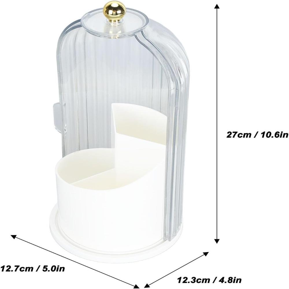 Transparent Makeup Brush Organizer 360 Degree Rotatable Cosmetic Storage Box Bathroom Countertop