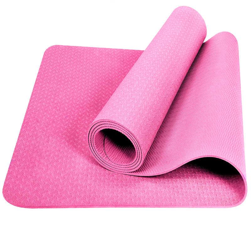 Odorless Non-Slip 6mm TPE Solid Color Yoga Mat for Fitness