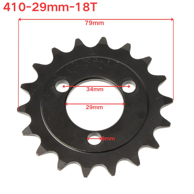 410 Chain Sprocket 18T/22T/25T/28T Fixed Gear Sprocket suitable for electric scooters bicycles motorized bikes and pit bike 410-18t