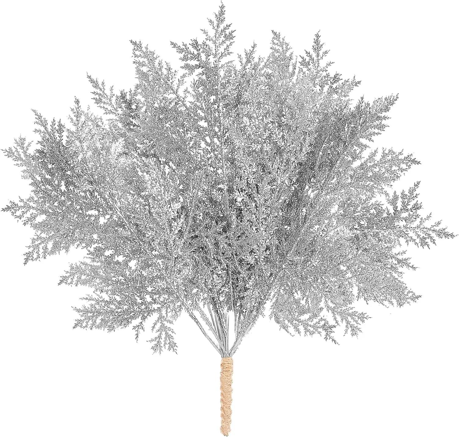 

Блестящие искусственные сосновые ветки, поддельные растения, елочные украшения, золотые блестящие листья для рождественской вечеринки, домашний декор 10pcs