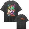 Summer Hot Sale Japanese Anime Dandadan Washed Vintage Graphic Tshirt Y2k Men Women Punk Top Gothic Cotton Oversized Tshirt