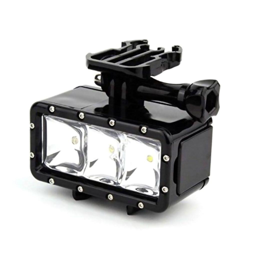 Underwater Waterproof Case Diving Spot Light LED Mount For GoPro Hero 5 4 3+ 3 SJ4000 For Xiaomi Yi Camera 3 Lighting Modes 3LED