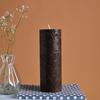 Myrrh & Amber Marble Pillar Candle Bronze Collection - Handcrafted Marble Finish Wax Candle with Warm Resinous Fragrance - Luxurious Home Decor Accent