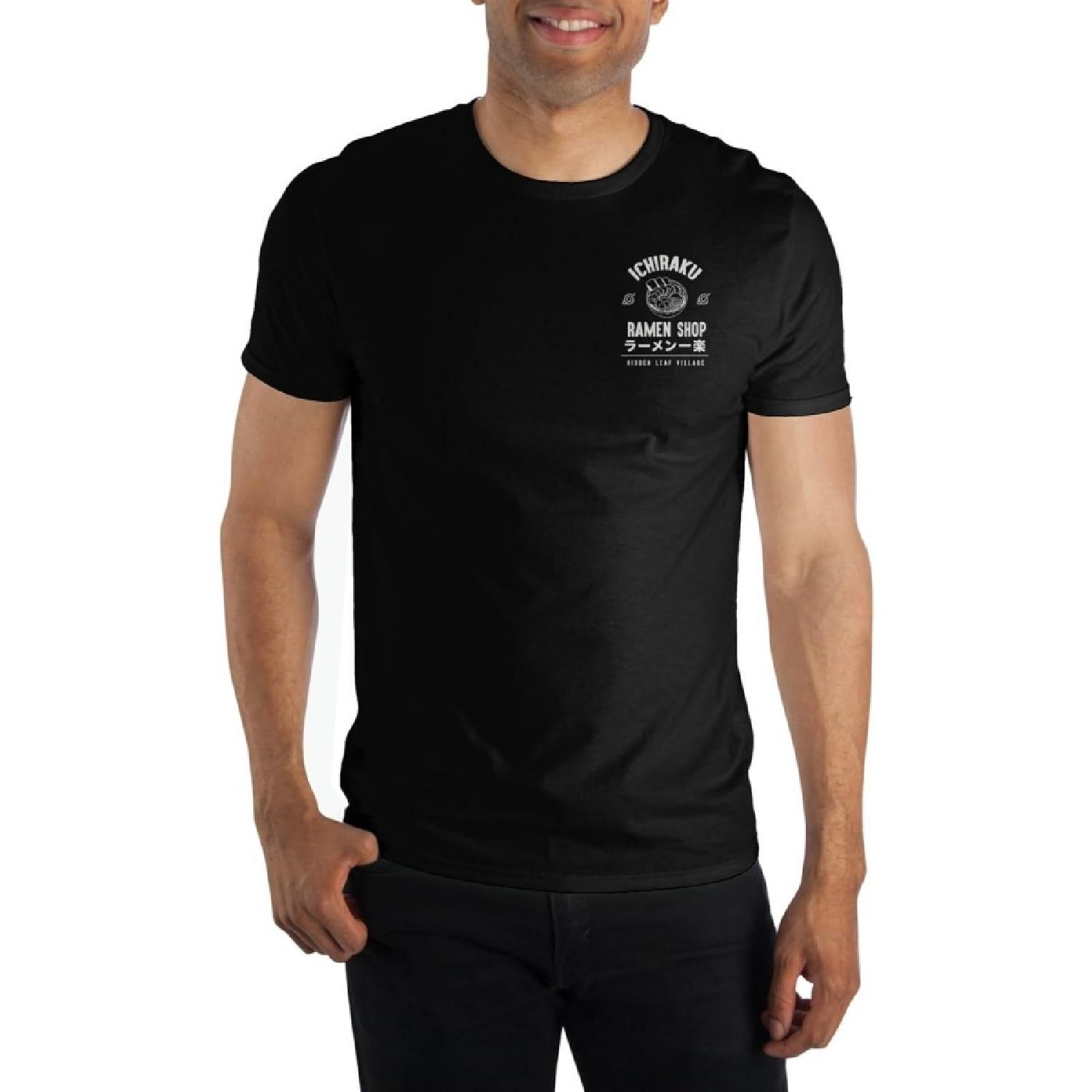Bioworld Naruto Ichiraku Ramen Shop Large Print Mens T-Shirt Black S
