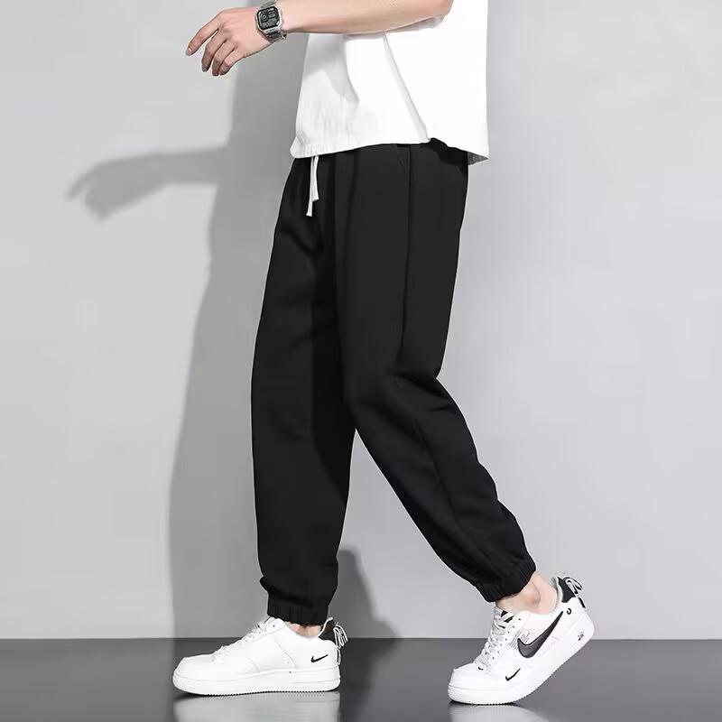 Pánské tepláky nadměrné velikosti, trendy, rovný střih - volné, lehké letní látka pro všestranné ležérní a sportovní nošení