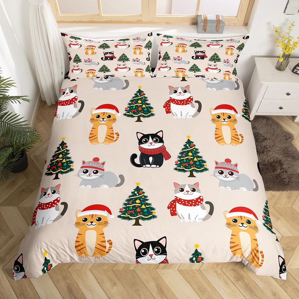 Comforter Homewish Red Dots Christmas Tree Princess Pink Cartoon Bedding Sethappy New Year Bed Set
