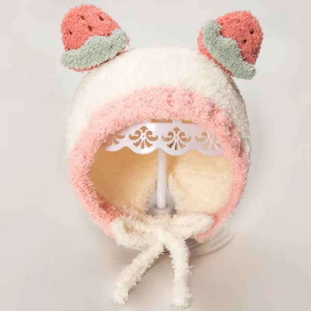 Lovely Fleece Fruit Ear Hat Winter Soft Baby Beanie Cap Thick Warm Ear Protection Hat Boys Girls