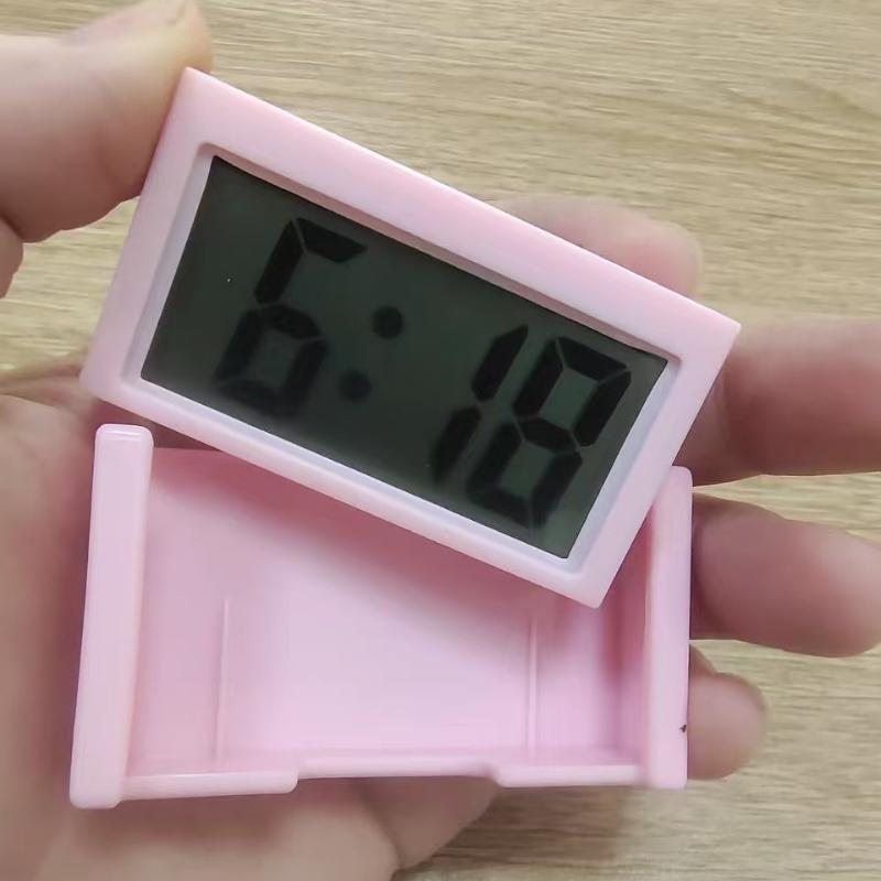 Practical Mini Digital Display Large Screen Car Mounted Small Adhesive Portable Electric Motorcycle Car Mounted Clock Mute New