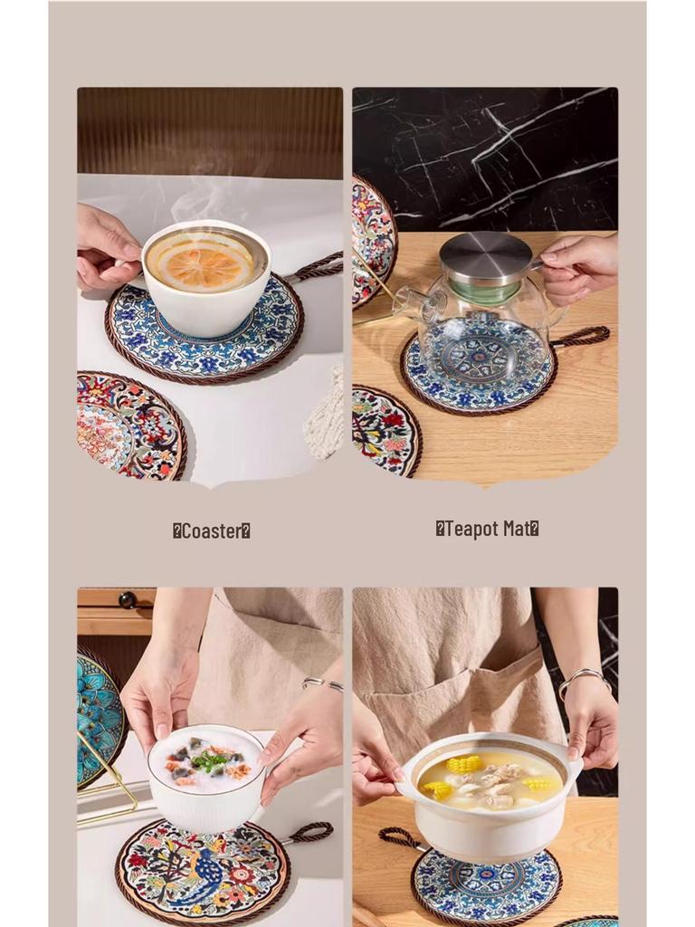 High-Temperature Resistant Insulated Table Mat: Pot Holder, Placemat, and Anti-Scald Protection for Dishes, Bowls, and Casseroles