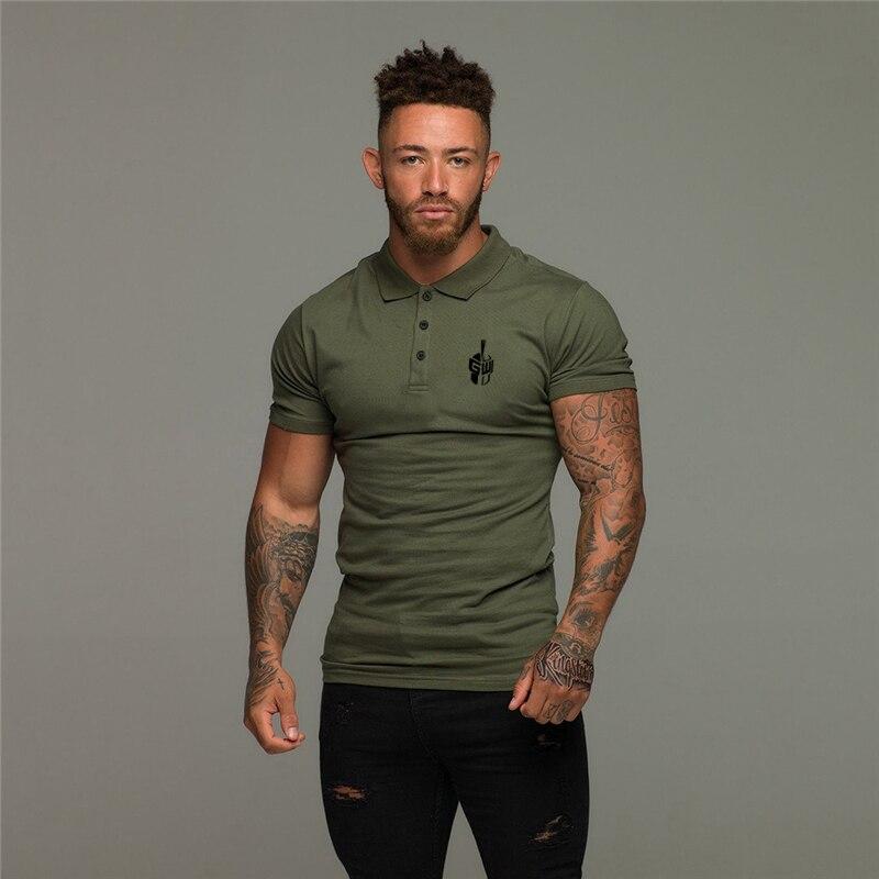 Muscleguys Summer Short Sleeved T-shirt Trend Lapel POLO Shirt Simple and Versatile with Half Sleeve