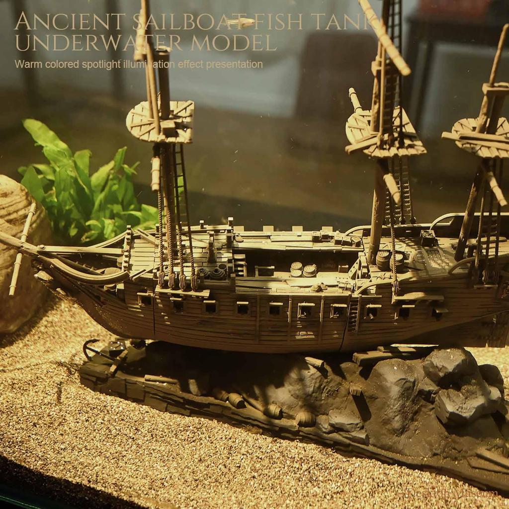 Decorazione Relitto Nave Acquario, Realistica, Decorativa, Statue Creative Statua Robusta Realistica Resina