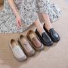 Leather New Soft-soled Casual Beef Tendon Sole Non-slip Pedal Flat Leather Shoes Comfortable Single Shoes