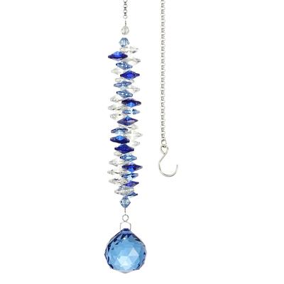 PATIKIL Crystal Suncatcher DIY Suncatcher with Chain, Window Hanging Ball Prism, 1 Piece, Home Garden Decoration, Crafts for Women, Blue