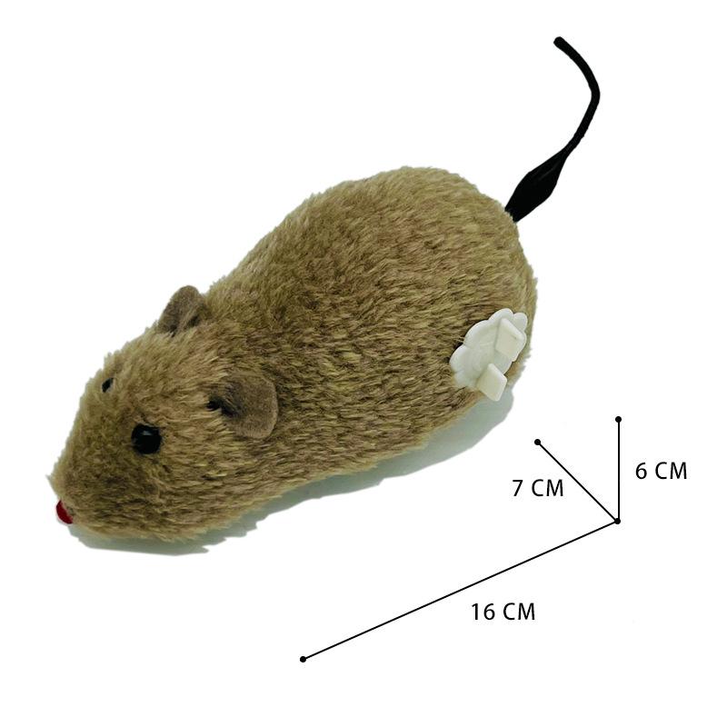 High-Quality On-Chain Plush Mouse Teaser Toy for Pets – Interactive Cat & Dog Toy with Wagging Tail 