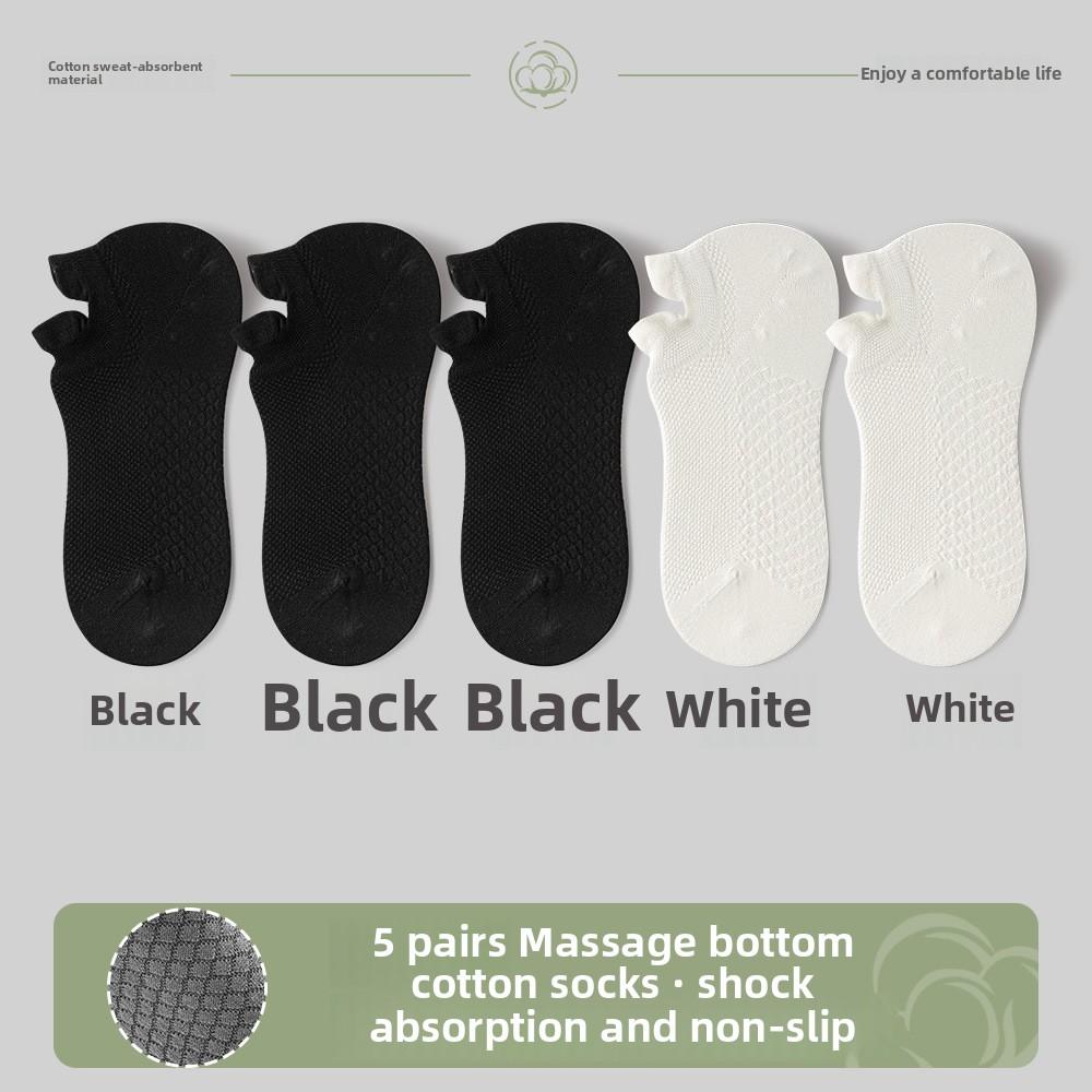 5 par męskich cienkich skarpetek typu stopki z czystej bawełny, oddychających, pochłaniających pot, antybakteryjnych 7A, na wiosnę i lato