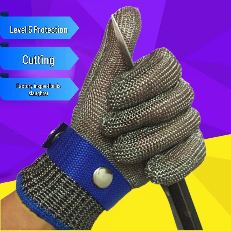 

316L Износостойкие Перчатки из Нержавеющей Стали с Защитой от Порезов для Переработки Рыбы XL