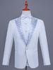 Men's Single-Breasted Rhinestone Suit Set for Banquet and Performance