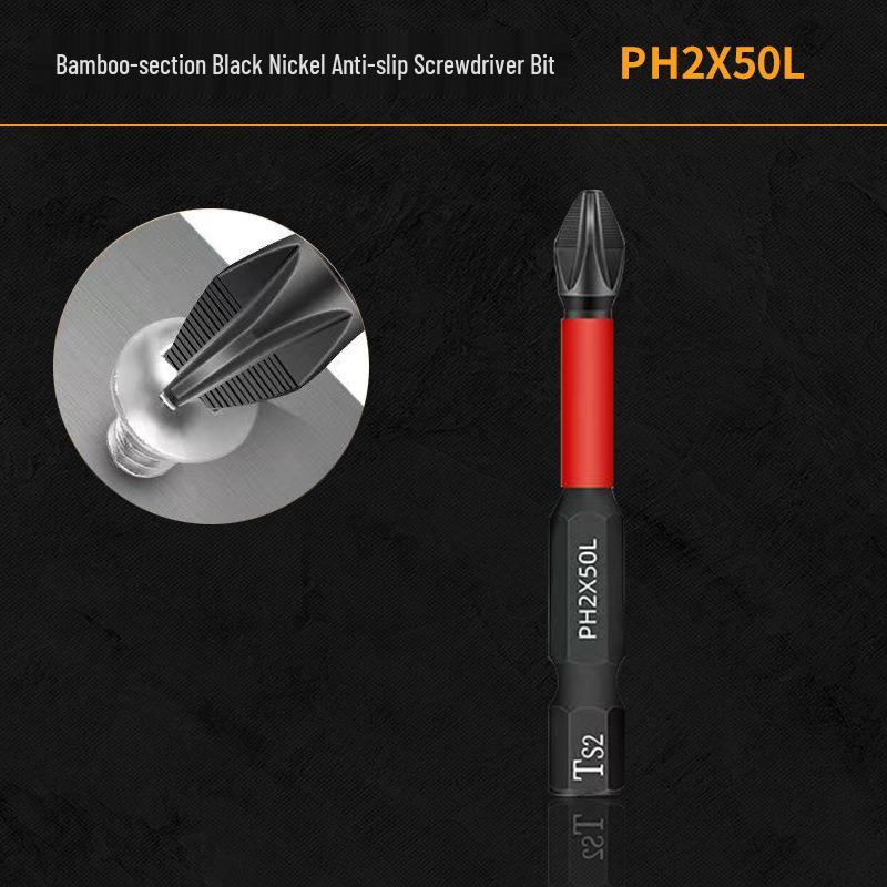 Shock-resistant Magnetic Phillips Screwdriver Bits with Anti-slip Teeth