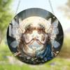 Fairy Angel Colorful Art Flower Suncatcher Stained Window Hanging Round Acrylic Pendant For Home Garden Yard Wall Ornament Decor