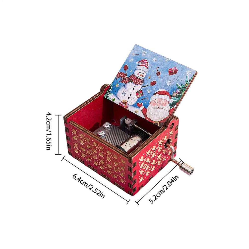 Hot Wooden Hand Crank Music Box Fantastic Christmas Music Box Wooden Carved Music Boxes Christmas Birthday Gift Home Decor