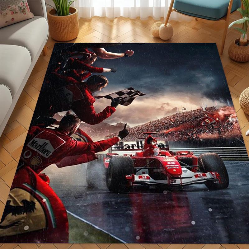 2025 Formel-Rennplan Teppich Wohnzimmer- und Schlafzimmerteppiche Druck Türvorleger für Räume Schutzunterlage