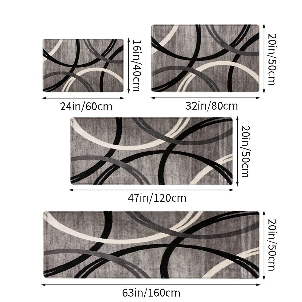 

1 шт., черно-белый креативный линейный ковер-мат для спальни, гостиной, двери, водонепроницаемый, противоскользящий, кухонный, для ванной комнаты, коврик для пола в ванной 400MMx600MM темно серый