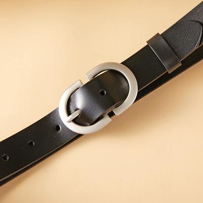 All-match Pin Buckle Fashionable Women's Belt Genuine Leather Thin Belt Casual Versatile Jeans Ruffle Decorative Korean Trousers