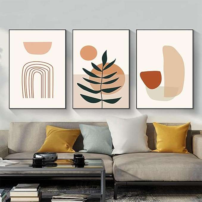 Obraz plakat na ścianę na płótnie bez ramy 3x 60x90cm motyw w stylu boho