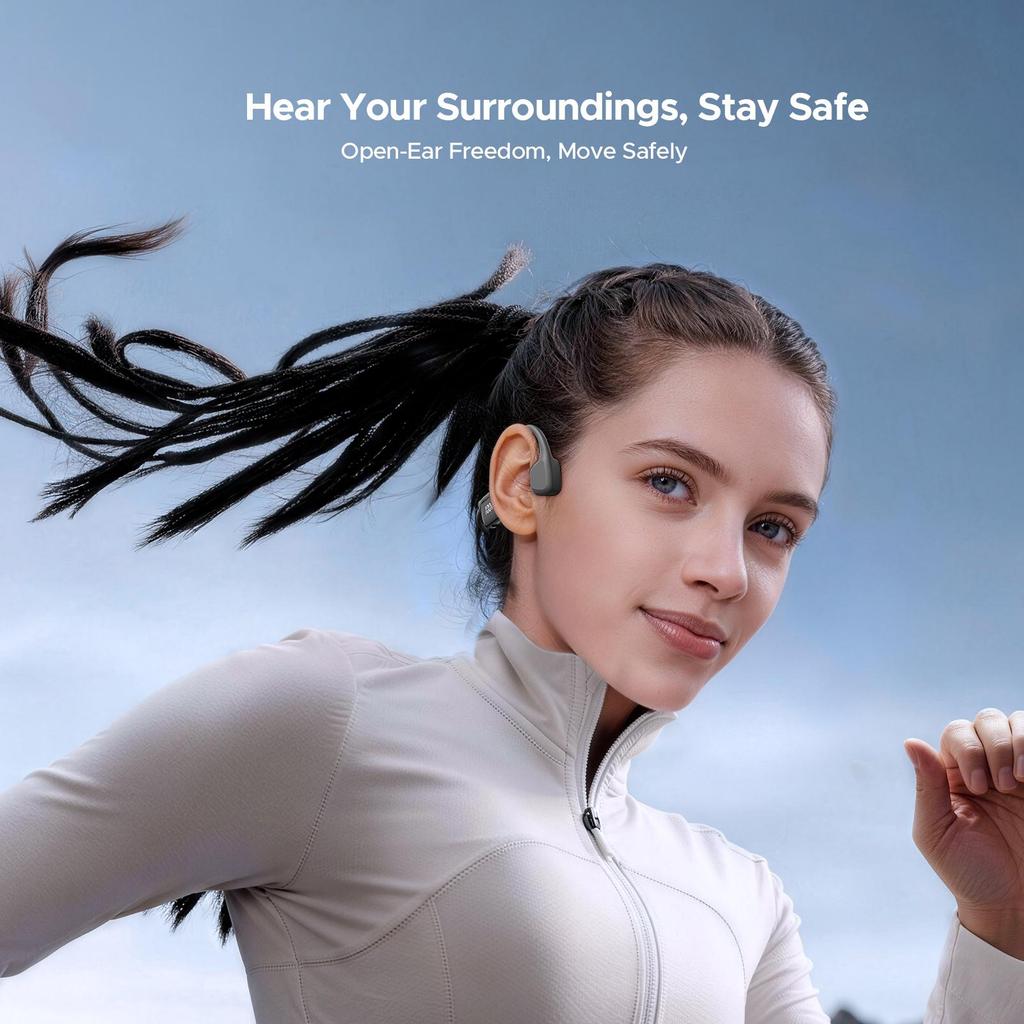 Doogee Kemik İletimli Kulaklıklar, LED Güç Göstergeli IP67 Su Geçirmez Açık Kulaklıklar, 10 Saat Bluetooth 6.0 Spor Koşu Kulaklıkları