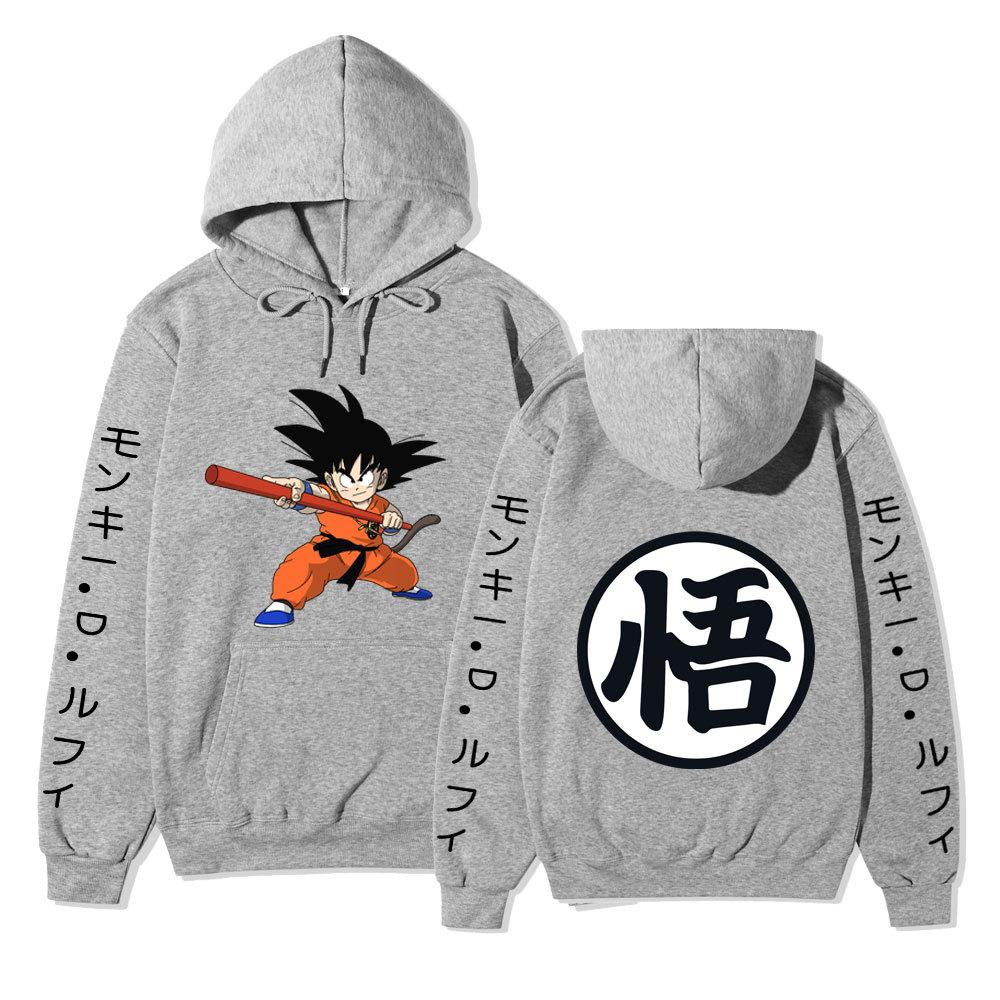 Dragon Ball Son Goku Anime Pattern Hoodie for Men Women Autumn Winter Loose Casual Long Sleeve Hooded Pullover Street Fashion Sweatshirt