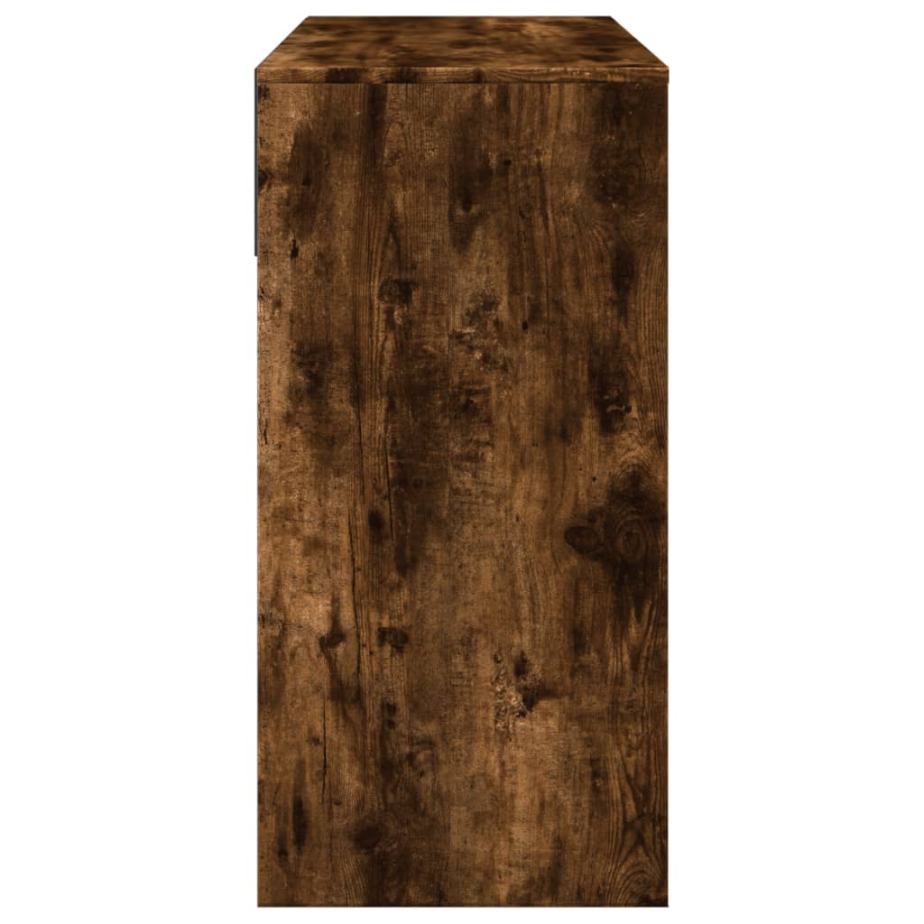 Makeup Table with Mirror Smoked Oak 80 x 39 x 80 cm