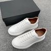 Sports business casual shoes thick-soled heightening men's board shoes low-top lace-up solid color little white shoes breathable new sports shoes