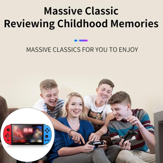 7palcová ruční herní konzole X12 Plus s podporou 9 simulátorů Kamera s AV výstupem Elektronická kniha Duální joystick Přenosné děti Dospělí Přehrávač videoher