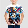 Fun Cartoon Characters 3D Printed Summer Casual and Comfortable Boy Round Neck Short Sleeved T-shirt