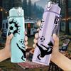 1PC Soccer Goals Player Silhouette Mix 750ml Color Plastic Water Bottle Leakproof Flip Straw Lid For Sports Office Home Use