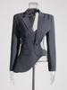 European and American Asymmetrical Slimming Suit Jacket with Hollow-Out Waist, New 2026 Niche Design.