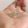 Yellow Diamond Small Floral Ring Luxurious and High-end Feel Open Index Finger Ring Simple Socialite Style Jewelry Accessories