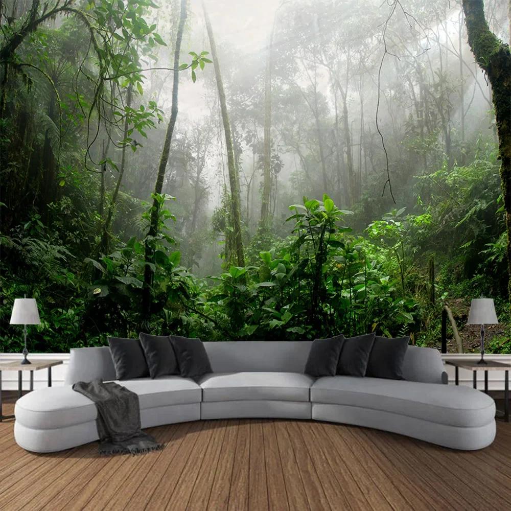 Sunshine Forest Tapestry Wall Hanging Cloth Home Art Decoration Living Room and Bedroom Background Blanket Wallcloth