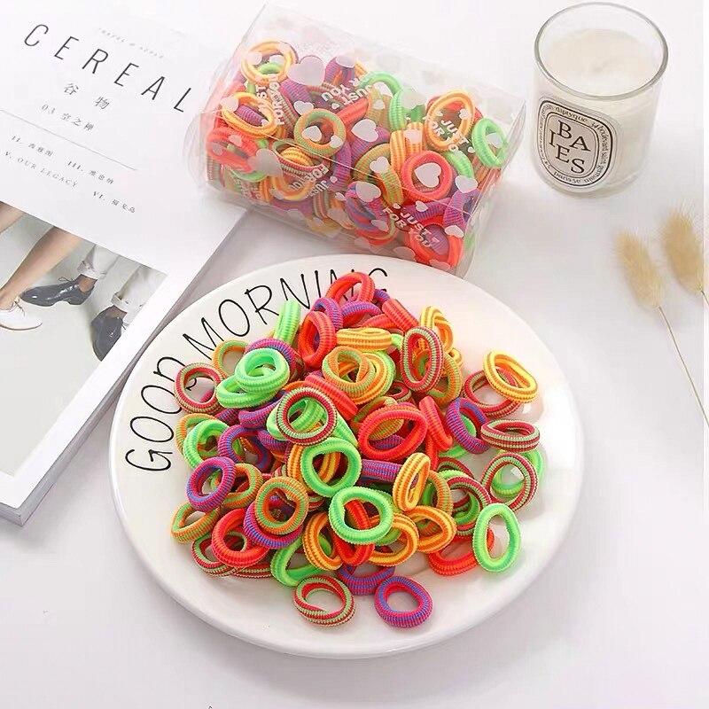 20PCS Women Rubber Bands Children Hair Band Rainbow Mini Rubber Band Elastic Headband Girl Elastic Small Rubber Band