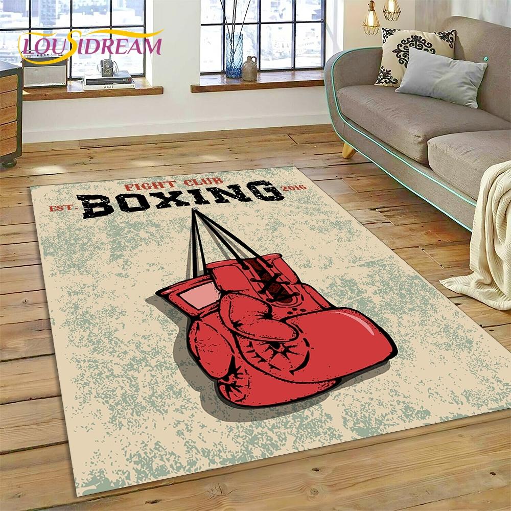 Boxing Gloves Boxer Fight Cartoon Rug Carpet for Living Room Bedroom Home Decor,Floor Mat Non-slip Decoration for Sofa Doormat