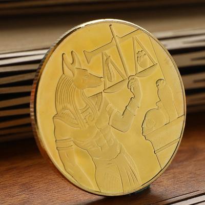 Gold Plated Egypt Death Protector Anubis Collection Coins Egyptian God Of Death